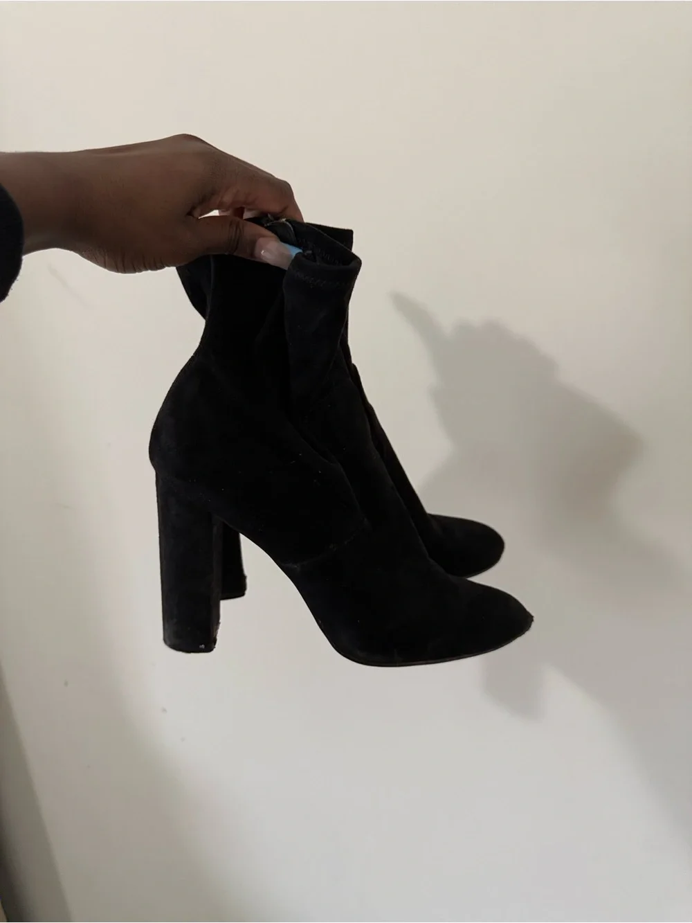 Madden Girl Black Suede Ankle Booties with Side Zip